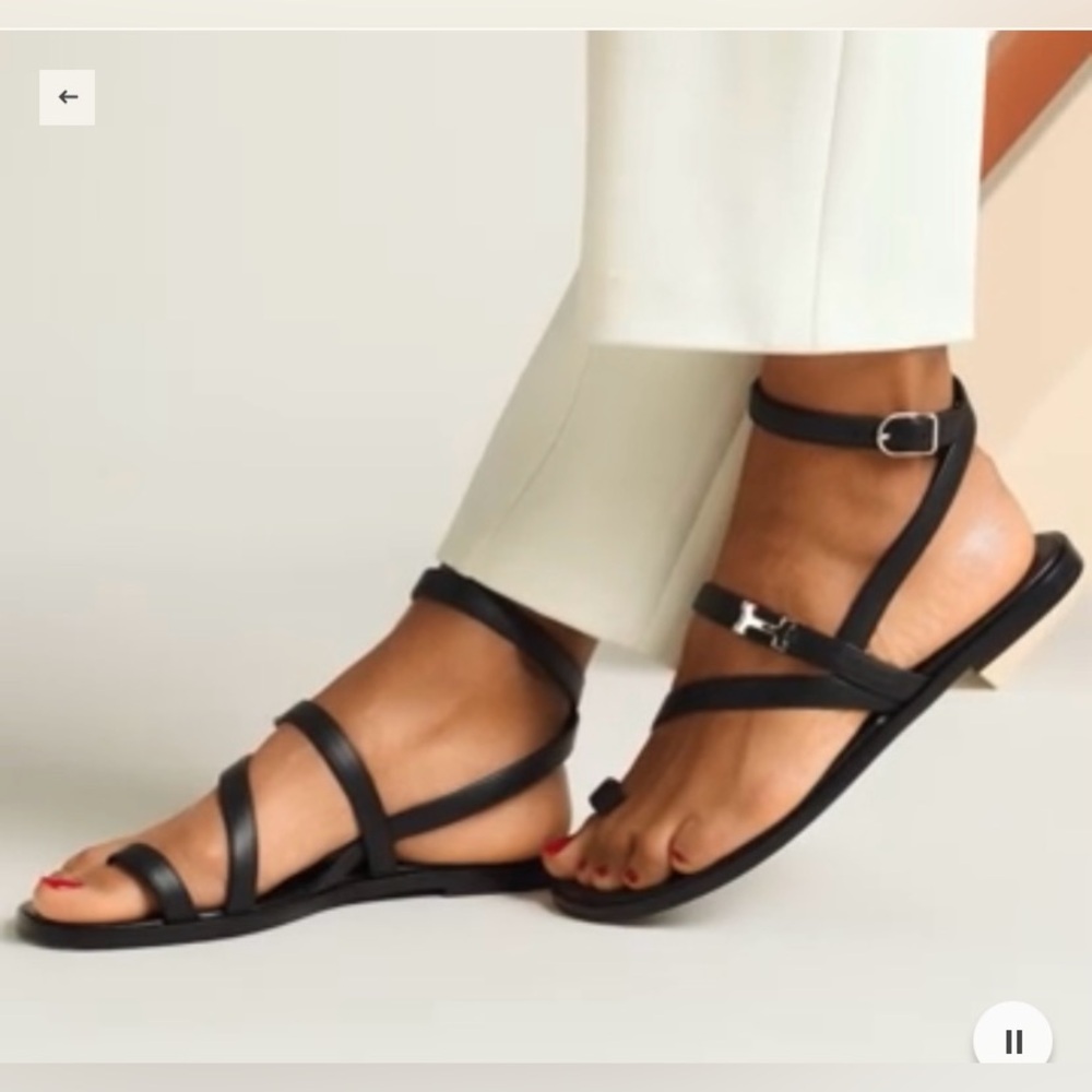 SOLD on eBay Hermes Harmonie sandal Black Size 38 New/receipt